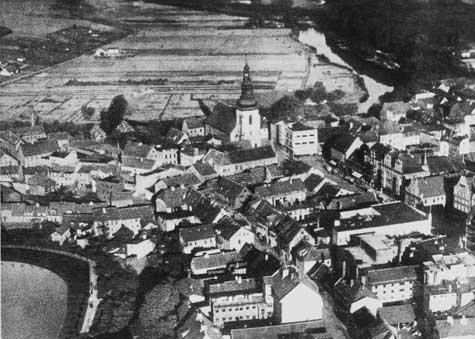 Инстербург. Центральная часть города. Аэрофотосъёмка 1930-х годов.