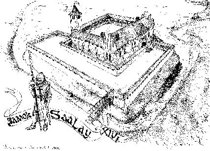 Вид замка Заалау в XIV в. Реконструкция. Рисунок А. Н. Смирнова.