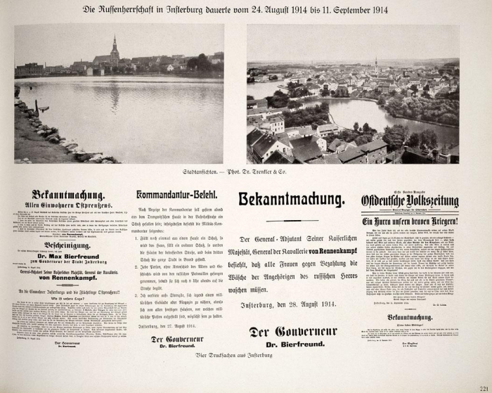 Die Russenherrschaft in Insterburg dauerte von 24. August 1914 bis 11. September 1914, Insterburg