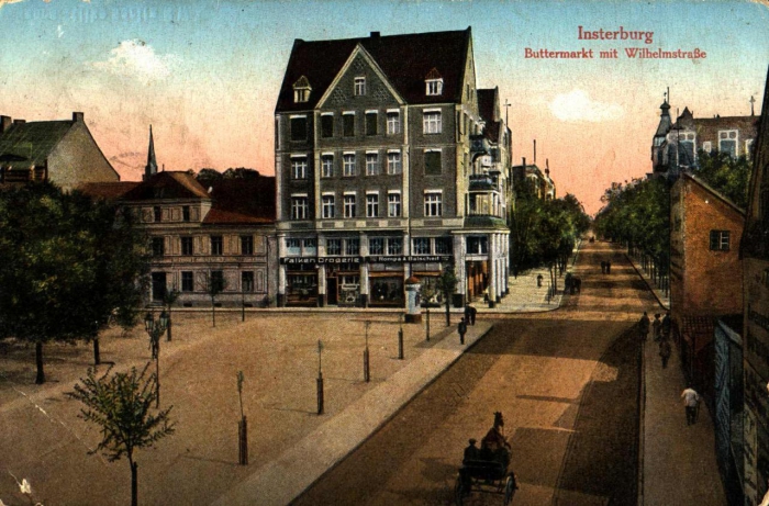 Buttermarkt mit Wilhelmstrasse, Insterburg