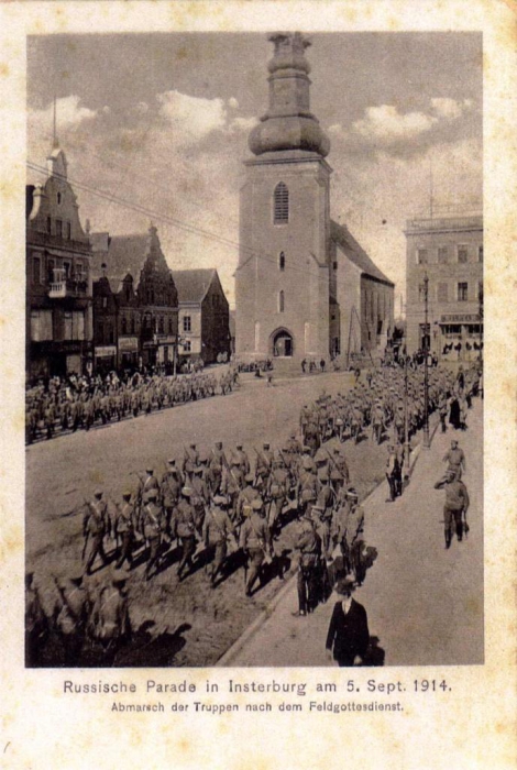 Russische Parade in Insterburg am 5. Sept. 1914