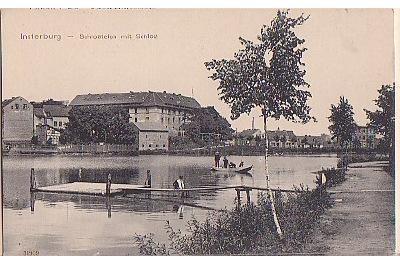 Schlossteich mit Schloss, Insterburg