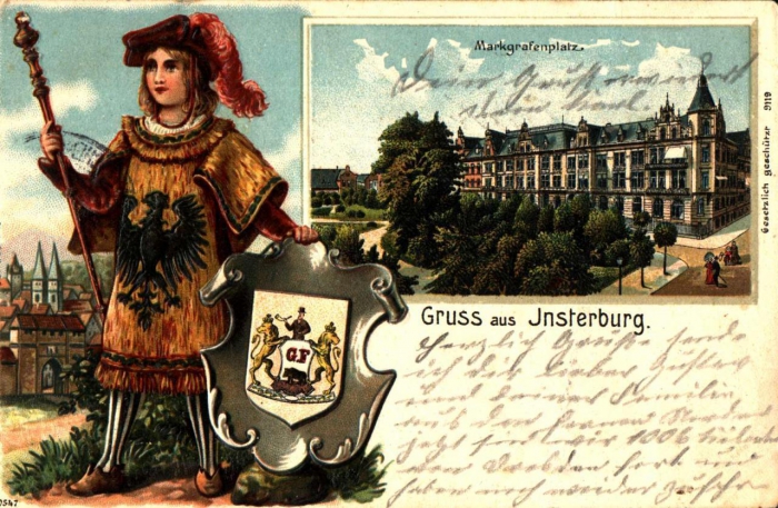 Markgrafenplatz. Postkarte, Insterburg