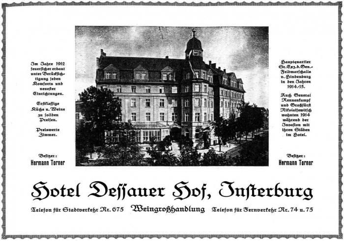 Hotel Dessauer Hof, Insterburg