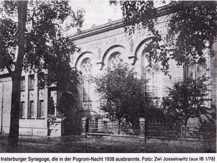 Insterburger Synagoge, die in der Pogrom-Nacht 1938 ausbrannte, Insterburg