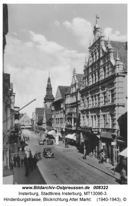 Hindenburgstrasse, Blickrichtung Alter Markt, Insterburg