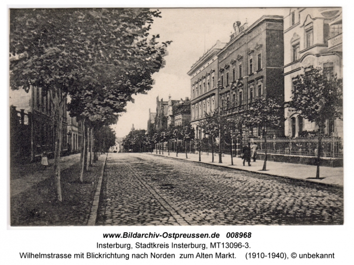 Wilhelmstrasse mit Blickrichtung nach Norden zum Alten Markt, Insterburg