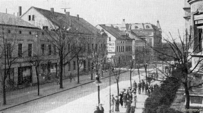 Die Wilhelmstrasse von der Ecke Deutschestrasse, Insterburg