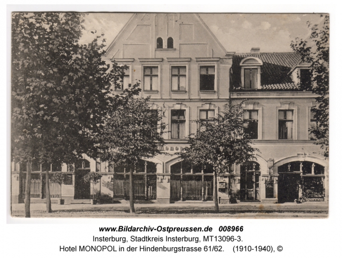 Hotel Monopol, Hindenburgstrasse, Insterburg
