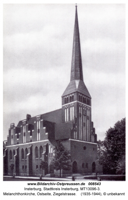 Melanchthonkirche, Ostseite, Ziegelstrasse, Insterburg