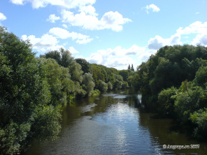 Вид на реку Анграпа с автомобильного моста, Черняховск