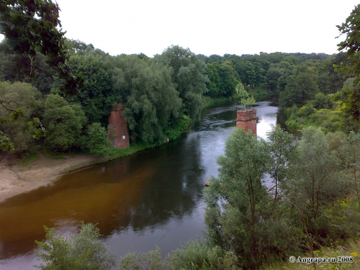 Вид на реку Анграпа с железнодорожного моста, Черняховск