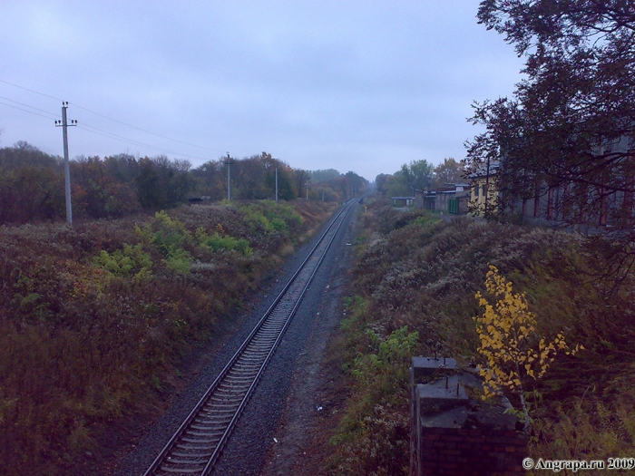 Железная дорога (вид с путепровода). Улица Ленинградская, Черняховск